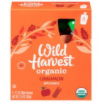 Wild Harvest Apple Sauce, Cinnamon, Organic, 4 Each