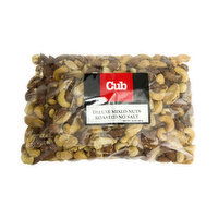 Cub Deluxe Mixed Nuts, Roasted, No Salt, 24 Ounce