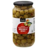 Essential Everyday Minced Pimento Stuffed Mazanilla Olives, 21 Ounce