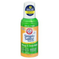 Arm & Hammer Simply Saline Nasal Mist, Allergy & Sinus Relief, 4.6 Ounce