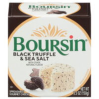 Boursin Spreadable Cheese, Gourmet, Black Truffle & Sea Salt, 5.3 Ounce