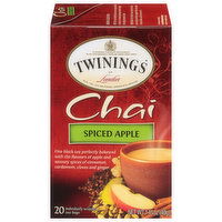 Twinings of London Black Tea, Chai, Spiced Apple, Tea Bags, 20 Each