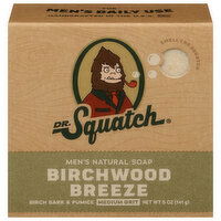 Dr. Squatch Mens Medium Grit Natural Birchwood Breeze Soap, 5 Ounce