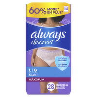 Always Discreet Adult Incontinence Underwear for Women, L, 28 Each