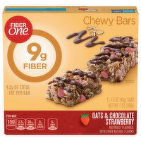 Fiber One Chewy Bars, Oats & Chocolate Strawberry, 5 Each