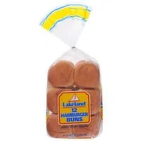 Lakeland Bun, Hamburger, Jumbo, 12 Each