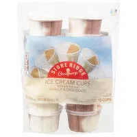 Creamery Ice Cream Cups, Vanilla & Chocolate, 12 Each