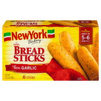 New York Bakery Bread Sticks, Real Garlic, 6 Each