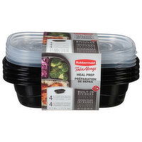 Rubbermaid Take Alongs Meal Prep, Black, 4.7 Cup, 4 Each