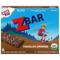 Zbar Energy Snack Bars, Whole Grain, Baked, Chocolate Brownie, 6 Each