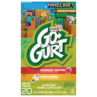 Go-Gurt Fat Free Minecraft Strawberry Redstone/Vanilla Quartz Yogurt Value Pack, 20 Each