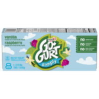 Go-Gurt Yogurt, Low Fat, Vanilla, Raspberry, 8 Each