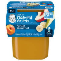 Gerber Natural for Baby Apricot Mixed Fruit, Sitter 2nd Foods, 2 Pack, 2 Each