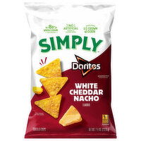 Doritos Simply White Cheddar Nacho Flavored Tortilla Chips, 7.5 Ounce