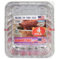 Handi-Foil Pans & Lids, Roaster/Baker, 4 Pack, 4 Each