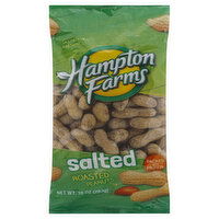 Hampton Farms Peanuts, Roasted, Salted, 10 Ounce