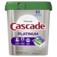 Cascade Cascade Platinum Dishwasher Pods, Fresh, 62 Count, 62 Each