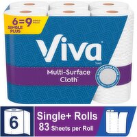 Viva Multi-Surface Cloth 2-Ply Choose-A-Sheet Single Plus Rolls Towels, 6 Each