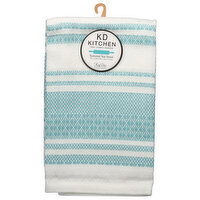 KD Kitchen Tea Towel, Textured, Aqua Haze, 1 Each