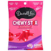 Darell Lea Fabulicious Sour Candy Stix, Raspberry, 7 Ounce