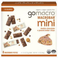 GoMacro Double Chocolate + Peanut Butter Chips Mini MacroBar, 8 Each