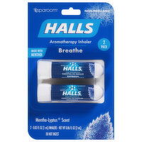 SpaRoom Halls Aromatherapy Inhaler, Breathe, Mentho-Lyptus Scent, 2 Pack, 2 Each