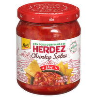 Herdez Salsa, Chunky, Hot, 15 Ounce