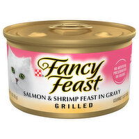 Fancy Feast Cat Food, Gourmet, Salmon & Shrimp Feast in Gravy, Grilled, 3 Ounce