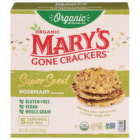 Mary's Gone Crackers Crackers, Organic, Super Seed, Rosemary, 5 Ounce