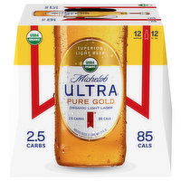 Michelob Ultra Pure Gold Beer, Organic, Light Lager, 12 Each