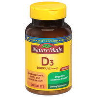 Nature Made Vitamin D3, 25 mcg, Tablets, Value Size, 300 Each