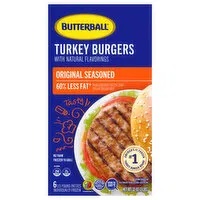 Butterball Turkey Burgers, Original Seasoned, 6 Each