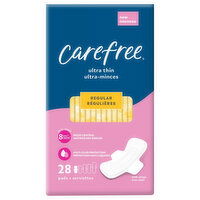 Carefree Pads, with Wings, Regular, Ultra Thin, 28 Each