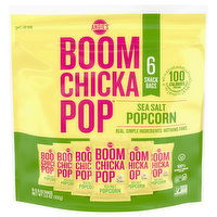 Angie's Boomchickapop Popcorn, Sea Salt, Snack Bags, 6 Each