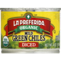 La Preferida Organic Green Chiles, Diced, Mild, 4 Ounce