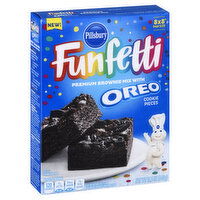 Pillsbury Funfetti Brownie Mix with Oreo Cookie Pieces, Premium, 15.5 Ounce
