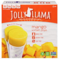 Jolly Llama Sorbet Pops, Mango, 4 Each
