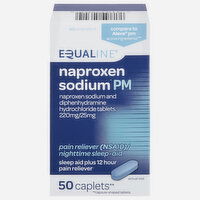 Equaline Naproxen Sodium PM, 220 mg/25 mg, Caplets, 50 Each