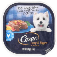 Cesar Loaf & Topper in Sauce Rotisserie Chicken Flavor with Bacon & Cheese Canine Cuisine, 3.5 Ounce