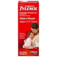 Tylenol Children's Pain + Fever, 160 mg, Cherry Flavor, Ages 2-11 Years, 4 Ounce