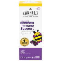 Zarbee's Immune Support, Triple Action, Children's, 2+ Years, Natural Berry Flavor, 4 Fluid ounce