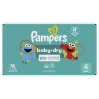 Pampers Baby Dry Pampers Baby Dry Diapers, Size 4, 22-37 lbs, 150 Count, Absorbent Disposable Diapers, 150 Each