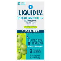 Liquid I.V. Hydration Multiplier Sugar-Free Green Grape Electrolyte Drink Mix, 10 Each