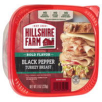 Hillshire Farm Bold Flavor Deli Lunch Meat, Black Pepper Turkey Breast, 8 oz, 8 Ounce