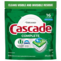 Cascade Complete Dishwasher Detergent, Fresh Scent, ActionPacs, 16 Each