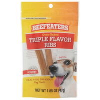 Beefeaters Dog Treats, Oven-Baked, Triple Flavor Ribs, 3 Each