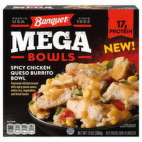 Banquet Mega Bowls, Spicy Chicken Queso Burrito, 13 Ounce