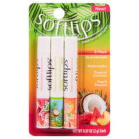 Softlips Lip Protectant, Watermelon/Tropical Coconut/Peach Passion, 3 Each