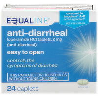 Equaline Anti-Diarrheal, 2 mg, Caplets, 24 Each