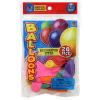 Ja-Ru Balloons, Decorator Style, Round, 9 Inch, 20 Each